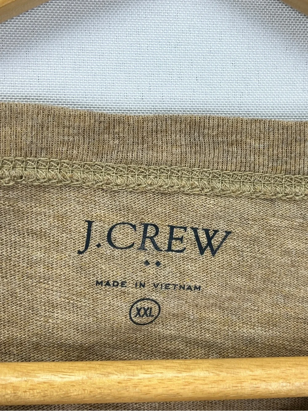 J. Crew Henley Long Sleeve Men’s Size XXL Beige 100% Cotton T-Shirt